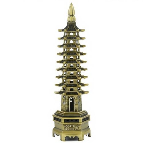 Estatua Pagoda Wenchang Nueve Pisos Bronce Antiguo