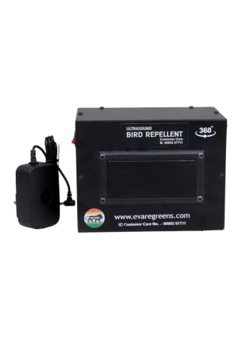 Image of Ultrasonic Bird Repellent Machine 360 Degree Coverage Bird Deterrent Device for Farm Warehouse Garden Rooftop Factory Pigeon Crow Up to 5000 Sq Ft | Noisy Machine Better for Industrial Use | Pigeon Deterrent, Plug-In Powered, All Directions Protection, Ultrasonic Sound Waves, Indoor & Outdoor Use