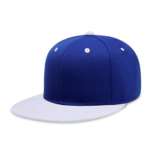 Image of CHOK.LIDS Flat Bill Visor Classic Snapback Hat Blank Adjustable Brim High Top End Trendy Color Style Plain Tone Baseball Cap