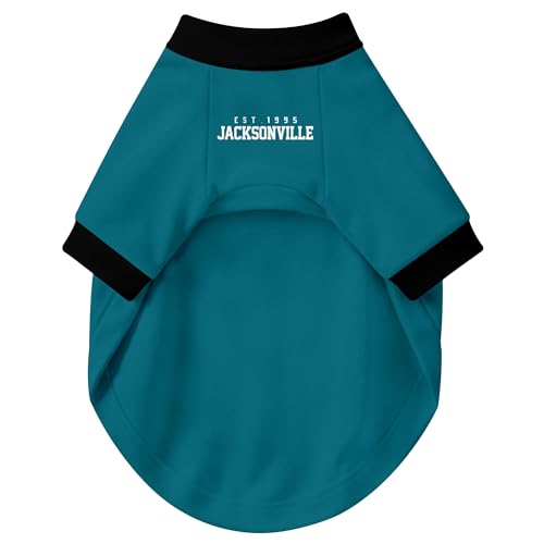 Image of Jacksonville Dog Clothes Jersey Style Personalized Pet T Shirt with Custom Name Number for Small Medium Large Dogs