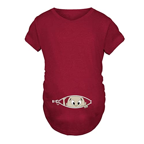 T-shirt de maternité à manches courtes amusant pour femme enceinte, Rouge, M Cover