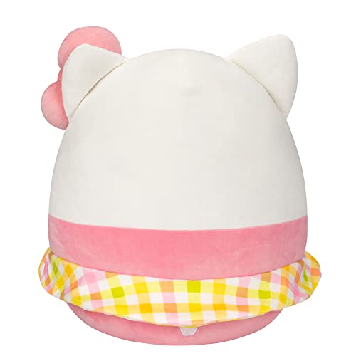 Squishmallows Sanrio 14-Inch Hello Kitty Wearing Gingham Skirt Plush - Large Ultrasoft Official Kelly Toy Plush #TOP3