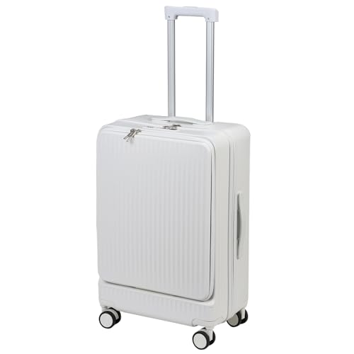 Luggage Sets,24 Inch ABS Hard Shell Suitcase,Hardside Expandable Spinner Wheel Luggage,Built-In TSA lock Carry on Suitcase with Cup Holder & USB Port & Phone Holder for Daily Travel & Business Trips