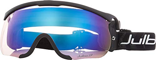 Julbo Sniper Nordic/Cross-Country Ski Goggles, Black/Black Frame - REACTIV Red Lens w/Blue Mirror