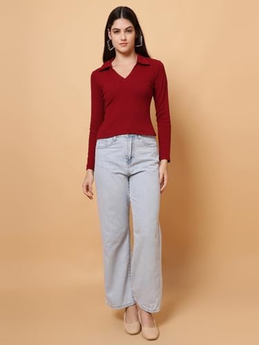 Image of Women's Solid Slim Fit T-Shirt