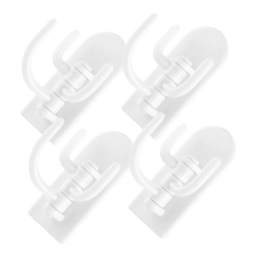 CIYODO 4 Pcs Clothes Hanger Over Door Hooks Rotatable Storage Hook Kitchen Door Hook Cabinet Hanging Holder White