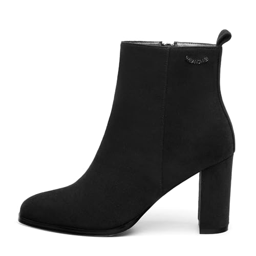 Women's Ada Fashion Square Toe Ankle Boots, High Heel Low Boots, Suede Comfortable Warm Side Zipper Booties Shoes2