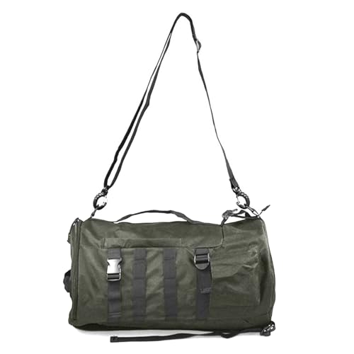 Mochila de pesca de gran capacidad resistente con acabados reforzados negro