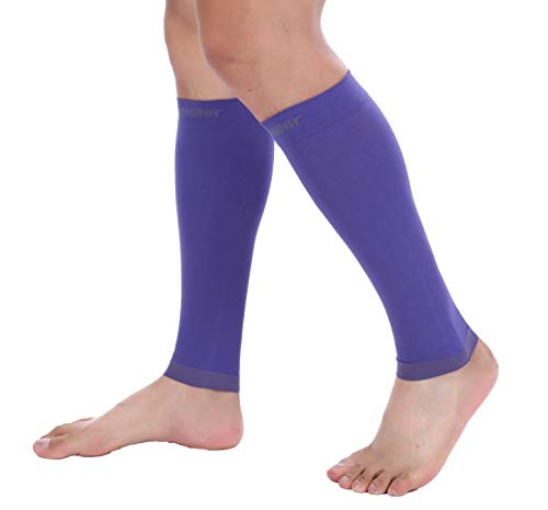 Image of Premium Calf Compression Sleeve 1 Pair 20-30mmHg Strong Calf Support Fashionable COLORS Graduated Pressure for Sports Running Muscle Recovery Shin Splints Varicose Veins Doc Miller (Violet, Small) | Graduated Support for Running, Shin Splints, Calf Strain, Knee High, Small to 6XL Plus Size