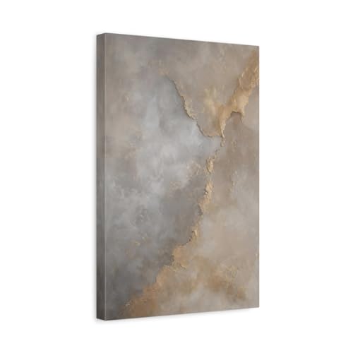 Toile canvas art abstrait or et gris 30x45 cm pour decoration salon moderne au-dessus du canape