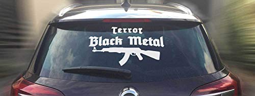 Adhesivo para luna trasera de coche Terror Black Metal para apasionados del metal extremo