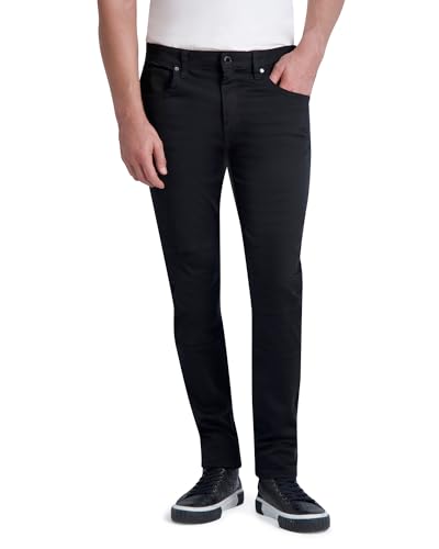 Karl Lagerfeld Paris Men's Solid Soft Stretchy Modal Moto Pant2