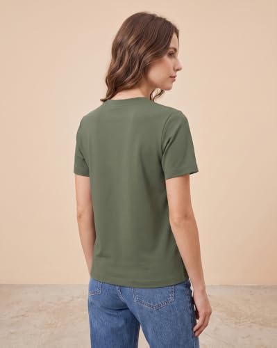 Image of NOBERO 100% Cotton T-Shirts for Women Stylish | Regular Fit | Solid T Shirts for Women 180 GSM Combed Cotton | Crew Neck Half Sleeve