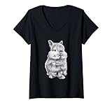 Photo Gallery donna carino jersey wooly bunny rabbit drawing maglietta con collo a v Photo Gallery donna carino jersey wooly bunny rabbit drawing maglietta con collo a v