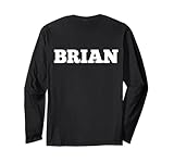 Photo Gallery brian - targhetta con nome personalizzabile, con testo bianco maglia a manica Photo Gallery brian - targhetta con nome personalizzabile, con testo bianco maglia a manica