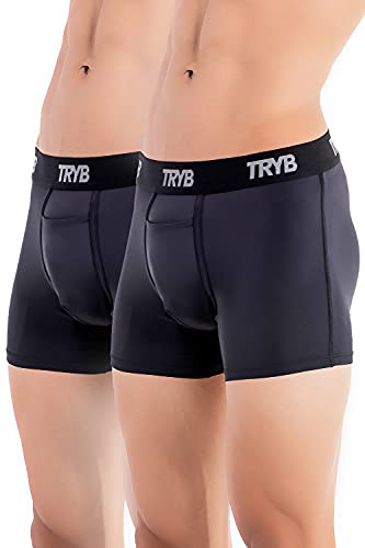 Image of TRYB Sports Underwear for Men | Stretchable Active Square Cut Trunks for Running & Gym Workout | Quick Dry, Breathable, Moisture Wicking & Anti Chafing | Sports Innerwear Boxers