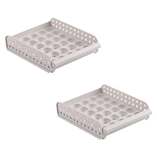 Mobestech Egg Crisper Double Storage Box for Household Use Keeps Eggs Fresh in Fridge for Kitchen Goods Holds in Two Layers