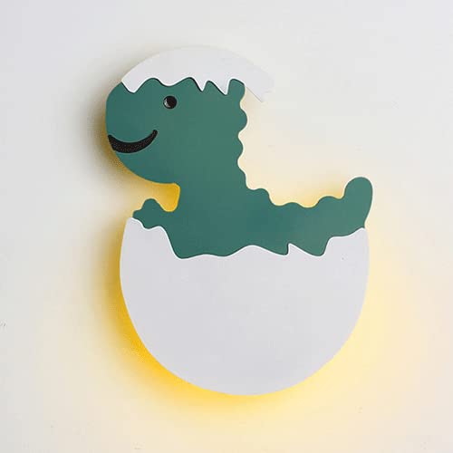 Aplique de pared dinosaurio infantil LED 7W en acrílico verde para decorar el dormitorio