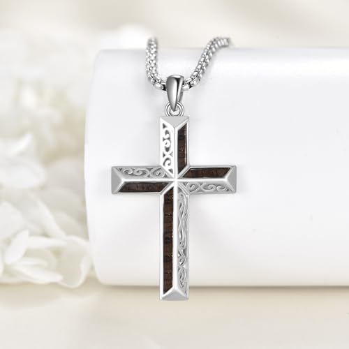 Croix en bois collier argent 925 à porter au quotidien avec élégance - 3