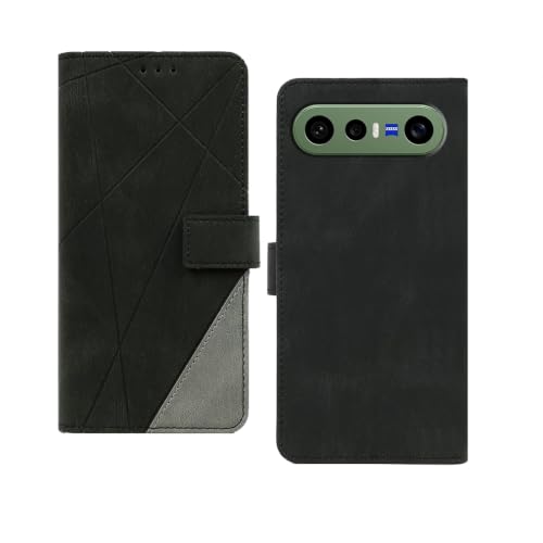 Image of amazon basics Vivo X300FE 5G Flip Cover | Card Pockets Wallet & Stand | Flip Cover for Vivo X300FE 5G (Black with Grey)