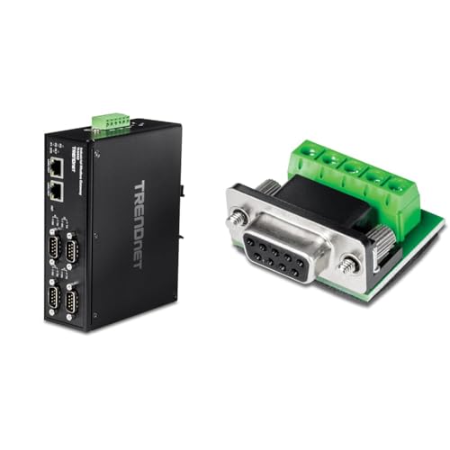 Bundle: TRENDnet 4-Port Fast Ethernet Industrial Modbus Gateway, TI-M42 + TRENDnet RS232 to RS422 RS485 Converter Adapter, Serial Port Data Converter,TI-S100