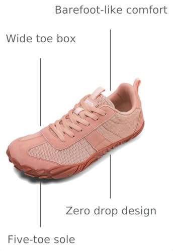 Image of UBFEN Womens Barefoot Shoes Mens Wide Toe Box Zero Drop Minimalist Sneakers | Laces Up, Lightweight, Breathable, Comfortable, Suitable for Walking, Travel, Light Hiking, Trail Running, Tennis, Daily Wear
