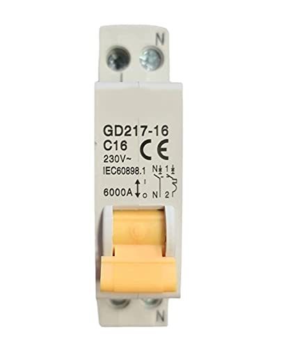 VIDOELETTRONICA® Disjoncteur magnétothermique série GD21-16 (bipolaire 1 modules 1P+N, 230Vac-16A) (16 a) Cover