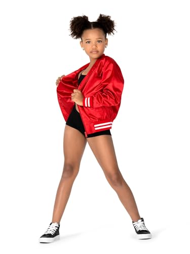 Double Platinum Girls Satin Dance Team Bomber Jacket2