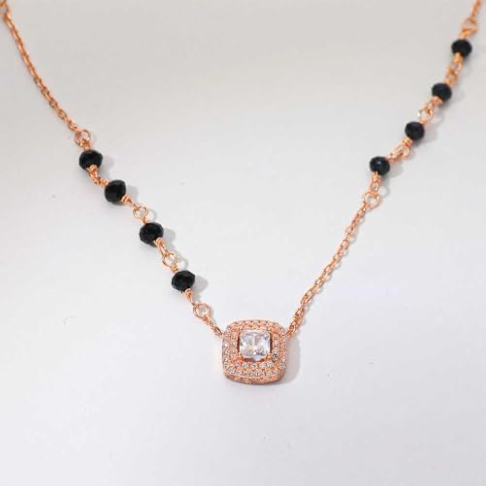 Women's 925 Sterling Silver Rose Gold Tanmaniya Necklace
