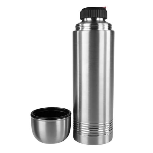 Foto von Emsa 618101600 Senator Isolierflasche, Thermosflasche, mobiler Kaffeebecher, 1000ml, Thermobecher, Isolierbecher, Safe Loc Verschluss, edelstahl