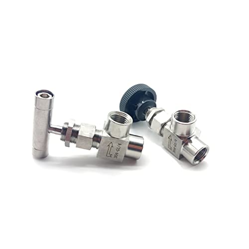 Vanne à pointeau inox 304 d'angle 1/4" robinet d'arrêt de panneau haute pression