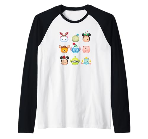 Disney Tsum Tsum t-shirt raglan de vacances imprimé quadrillé style baseball