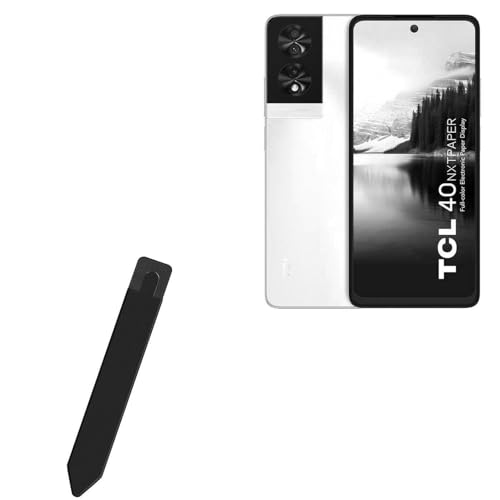BoxWave Stylus Pouch Compatible with TCL 40 NxtPaper - Stylus PortaPouch, Stylus Holder Carrier Portable Self-Adhesive - Jet Black