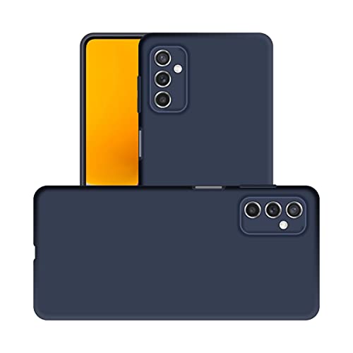 Image of Case Creation Liquid TPU Silicone Cover for Samsung Galaxy M52 5G Soft Case,Anti-Dirty Slim Case Frosted Matte Raised Bezel (Splash of Color) Back Case Cover for Samsung Galaxy M52 5G -Electric Blue