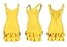 LAJIOJIO Sexy Dresses for Women V Neck Sleeveless Ruffle Bodycon Party Club Mini Dress Going Out Yellow