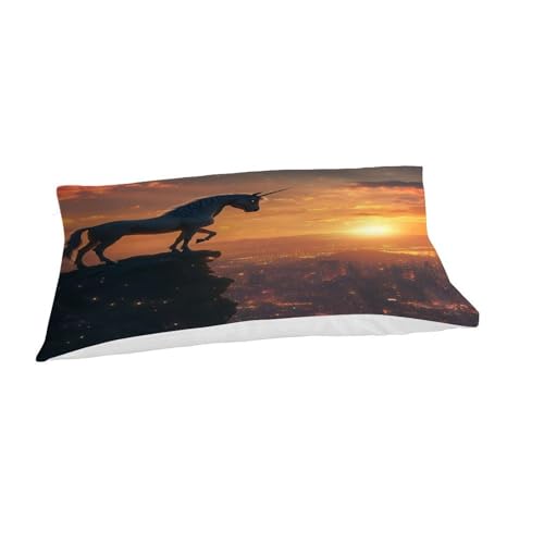 Housse de couette licorne avec fermeture éclair pour un lit simple net - 7