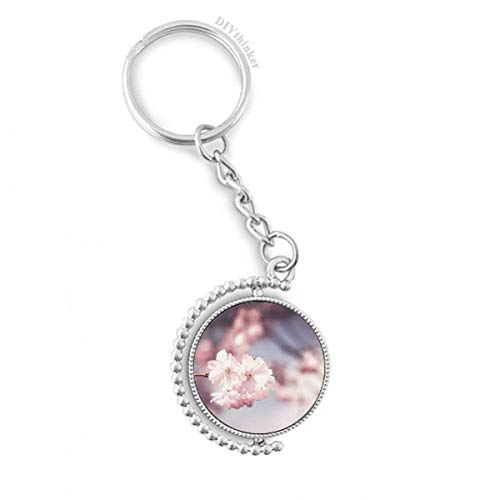 Llavero rotativo de flores rosa y blanco evita enredos con su anillo de la cadena reforzado