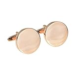 Rose Gold Plain Engravable Round Cufflinks - Supplied Unboxed