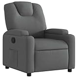 vidaXL Fauteuil inclinable en Tissu Gris foncé