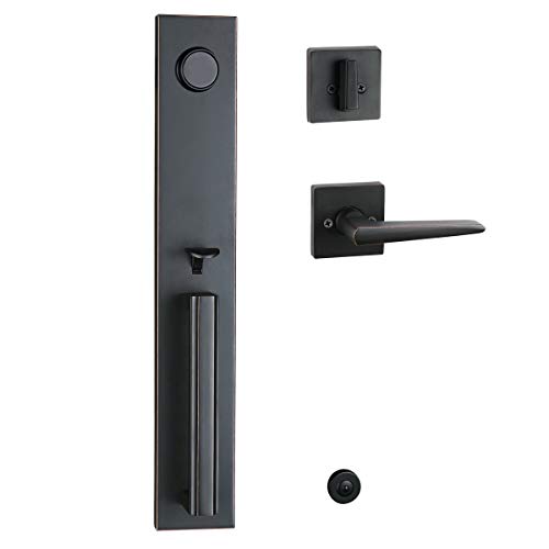 Front Door Full Dummy Handleset Oil Rubbed Bronze with Knob Handle MDHST201610B-D-AMZ Front Door Full Dummy Handleset Oil Rubbed Bronze with Knob Handle MDHST201610B-D-AMZ