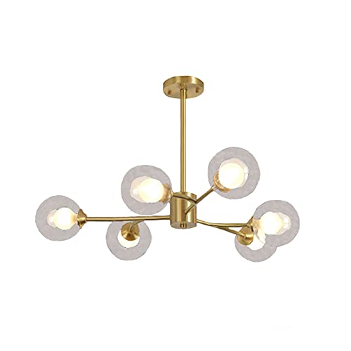 Lustre moderne or suspension industrielle vintage 6 lampes salon chambre et cuisine