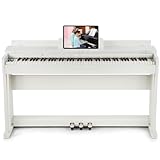 🎹 Full-Weighted Digital Piano - The full size 88 key piano keyboard weighted is equipped 88 graded hammer action keys and three pedals to reproduce the touch of an acoustic piano. 88 keys electric piano keyboard features with built-in metronome and a...