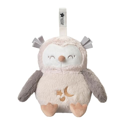 Tommee Tippee OllieOwl Deluxe Baby and Toddler Sound and Light Sleep Aid Automatic CrySensor Soothes with 3 Natural Sounds and 3 Lullabies Adjustable Volume Soft Plush Fabric USB Rechargeable