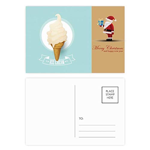 Cartes postales Père Noël lot de 20 blanc crème avec pommes de pin