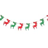 Decoración de Pancarta Navideña, Banderas Colgantes Navideñas, Banderines, Decoración de Pared para el Hogar, Decoración de Fiesta (Alce)