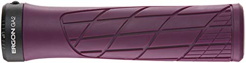 Ergon GA2 MTB All-Mountain Bike Grips – Ergonomic, Adjustable, Soft German Rubber for Trail, XC, Freeride & Bikepacking, Purple Reign