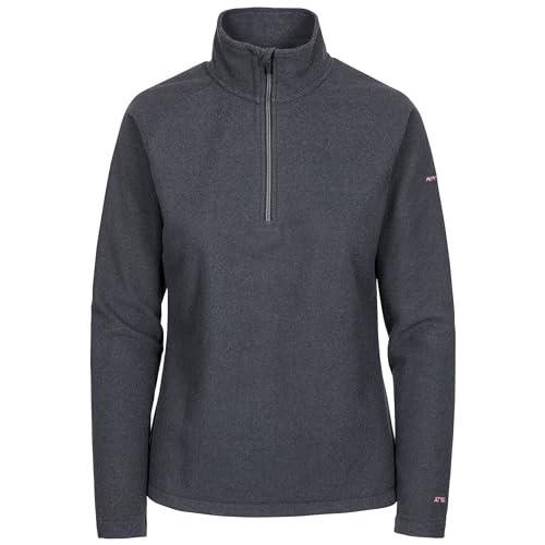 Trespass Womens Fleece Jacket Meadows-Striped Catatonic, Anti-Pilling, Brushed Back, 1/2 Neck Zip, Contrast Trims, Knitted, 100% Polyester Charcoal