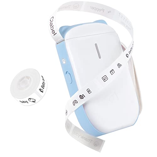 CLABEL Label Maker Machine with Tape 520B, Label Printer, Portable and Compact, Mini Bluetooth Thermal Label Maker Sticker for Home Business Office, Easy to Use Rechargeable Inkless iOS Android