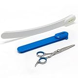 Hair Cutting Tools with Scissors, Hair Cutting Kit Women, DIY Home Hair Cutting Clips for Bangs, Layers, and Split Ends, Hair Cutting Guide (Set of 3) Color Blue