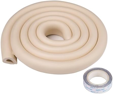 U Shape Edge Protectors For Glass Coffee Table,Foam Baby Proofing Safety Bumper Guard Strip,Corner Protectors For Kids,Extra Thick,Suitable For Furniture Fireplace,6.5 Ft/2m (Round(U-Type Beige))